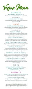 Dovecote vegan menu pdf