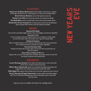 NYE menu